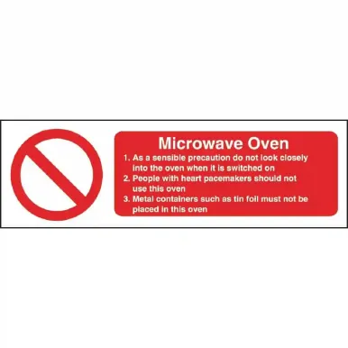 Vogue Microwave Oven Safety Sign