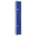 Elite Double Door Electronic Combination Locker with Sloping Top Blue