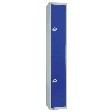 Elite Double Door Electronic Combination Locker with Sloping Top Blue