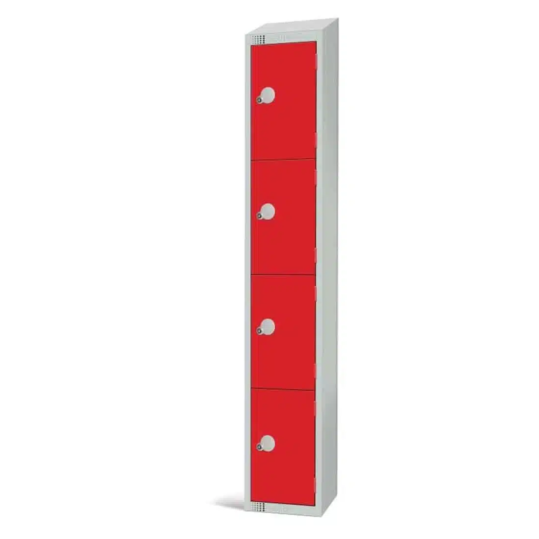 Elite Four Door Manual Combination Locker Locker Red with Sloping Top