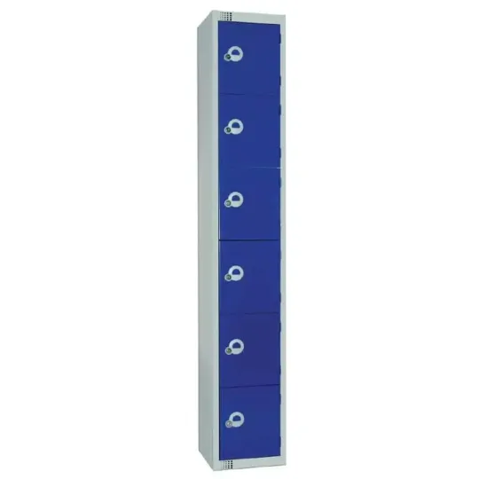 Elite Six Door Padlock Locker Blue