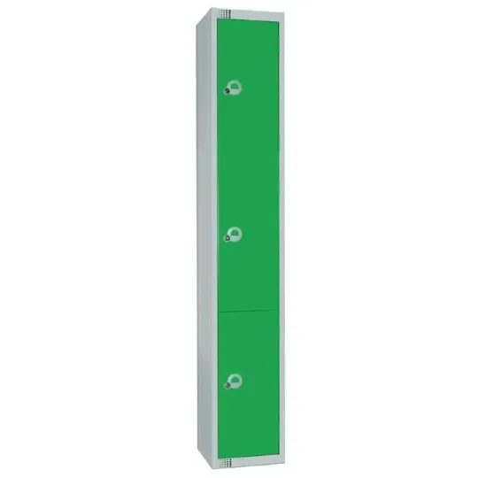 Elite Three Door Camlock Locker Green