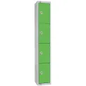 Elite Four Door Coin Return Locker with Sloping Top Green