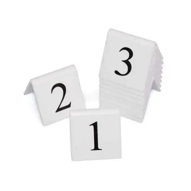 White Table Signs Range - Numbers
