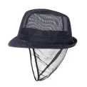 Trilby Hat with Net Snood Navy Blue - Image 3