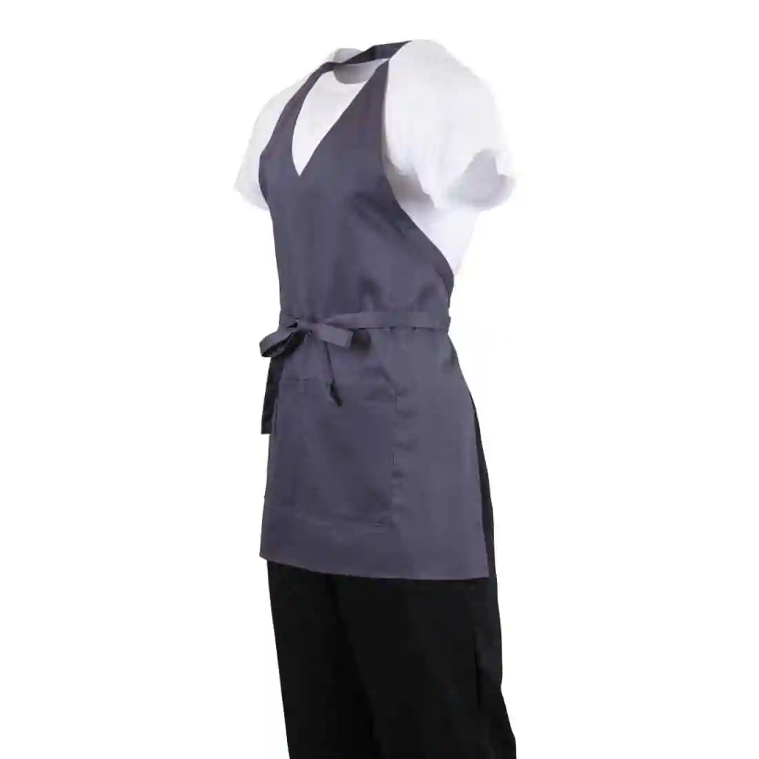 Whites V Neck Service Apron Charcoal