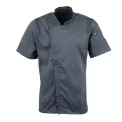 Chef Works Unisex Springfield Lightweight Short Sleeve Zipper Coat Ink Blue - Image 1