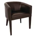 Bolero PU Leather Tub Armchair Dark Brown (Single) - Image 1