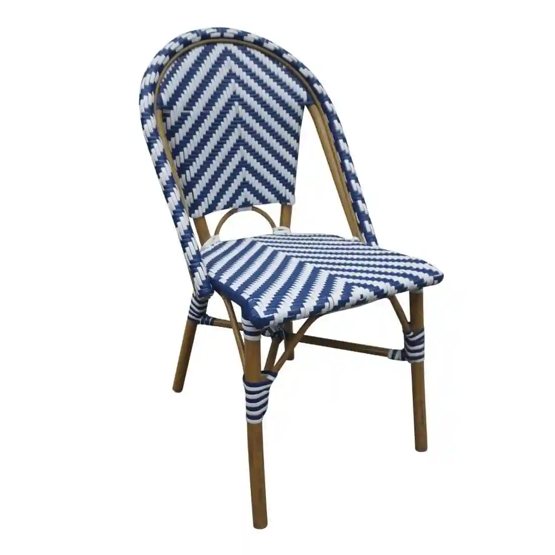 Bolero Parisian Style Rattan Side Chair Blue (Pack of 2) - Image 1