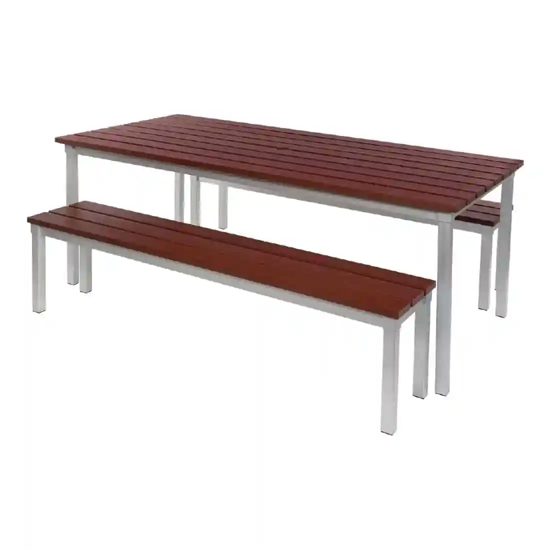 Enviro Outdoor Walnut Effect Faux Wood Bench 5ft - Image 2
