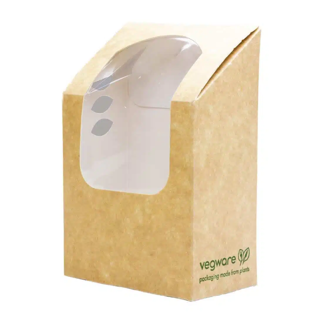 Vegware Compostable Kraft Tortilla Wrap Boxes With PLA Window (Pack of 500) - Image 1