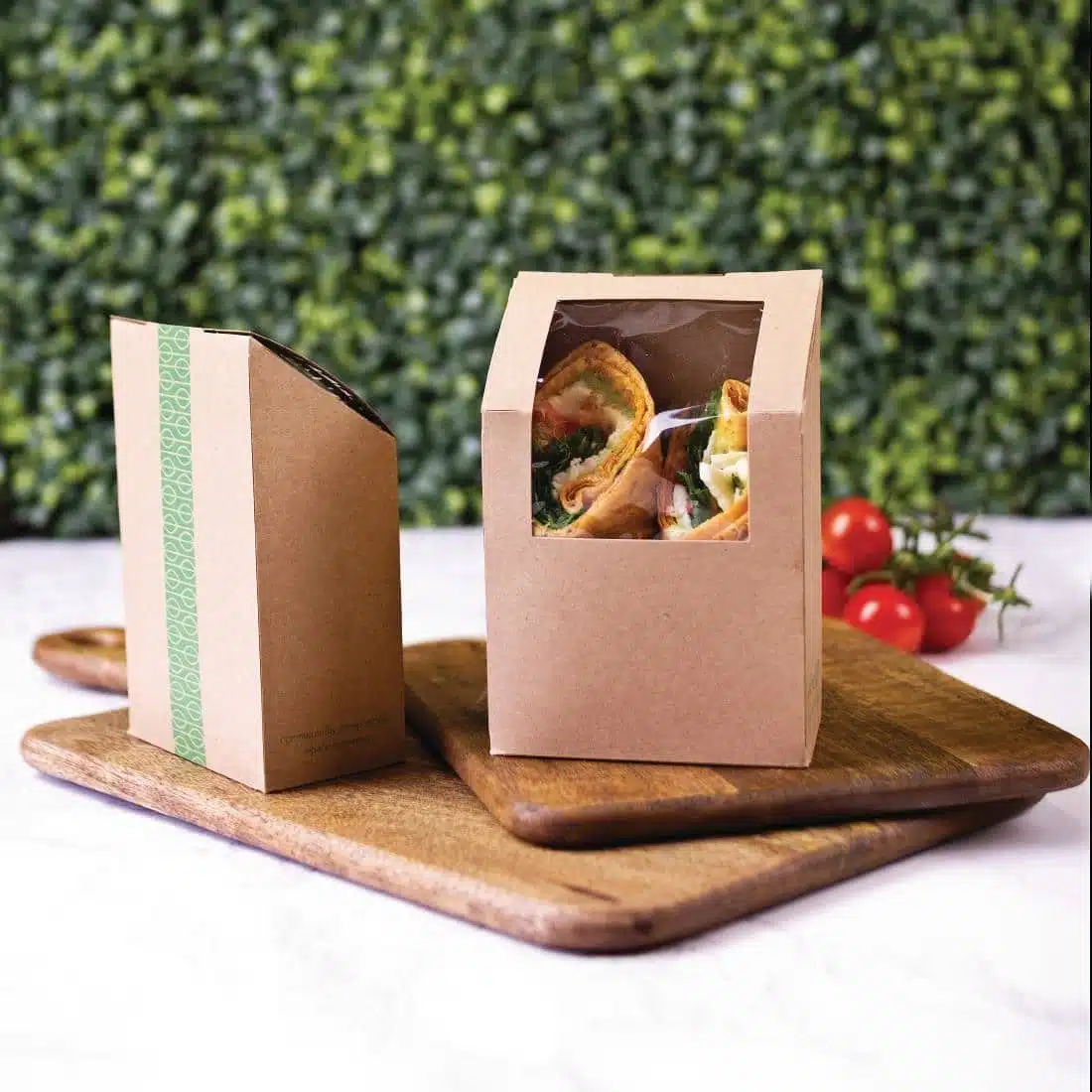 Vegware Compostable Kraft Tortilla Wrap Boxes With PLA Window (Pack of 500) - Image 2