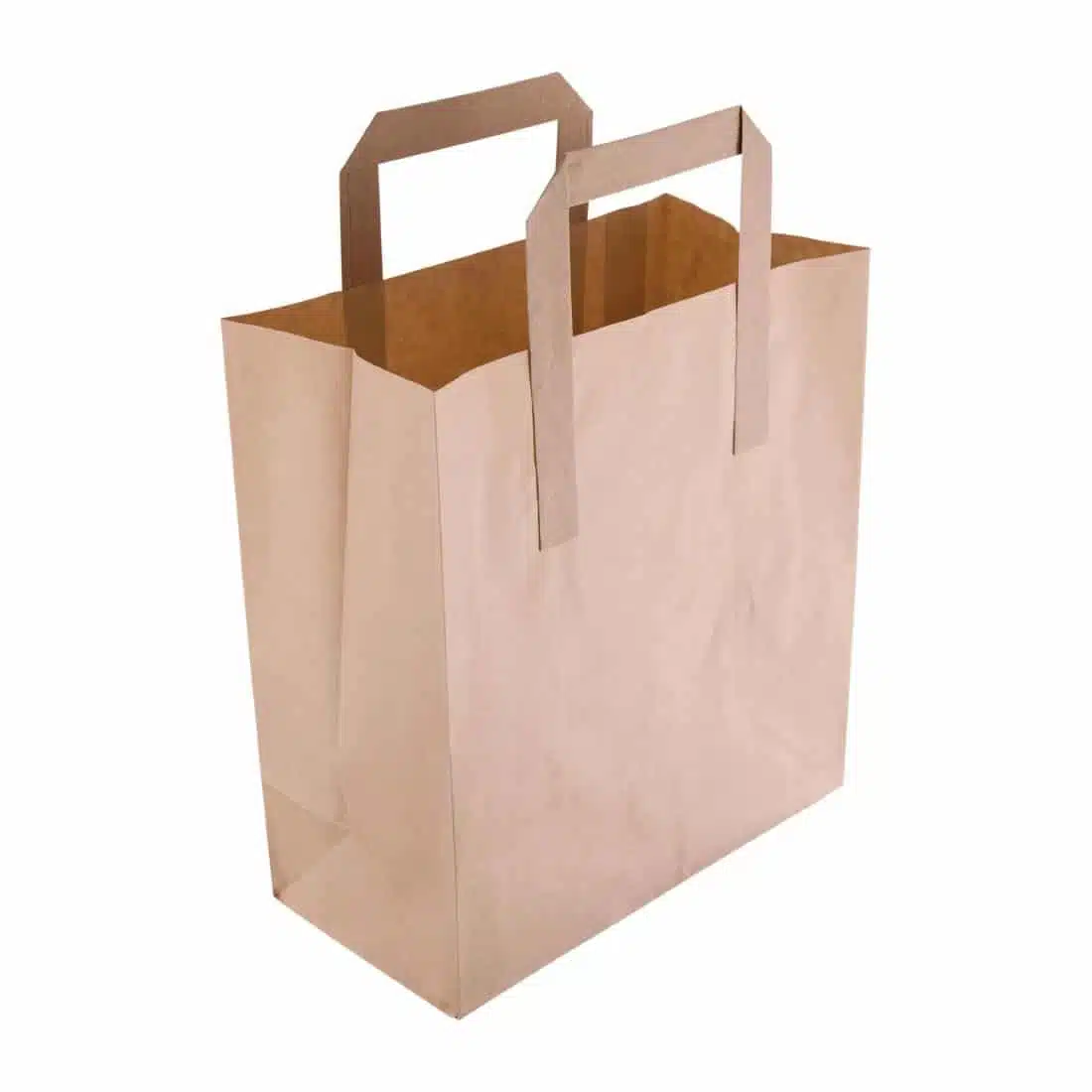 Fiesta Recyclable Brown Paper Bag with Handles Small (Pack 250) - Image 1