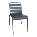 Bolero Slatted Steel Side Chairs Grey (Pack of 4) - Image 2