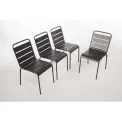 Bolero Slatted Steel Side Chairs Grey (Pack of 4) - Image 5
