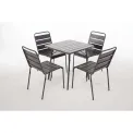 Bolero Slatted Steel Side Chairs Grey (Pack of 4) - Image 6