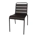 Bolero Black Slatted Steel Side Chairs (Pack of 4) - Image 2