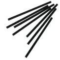 Fiesta Compostable Paper Cocktail Stirrer Straws Black (Pack of 250) - Image 3
