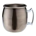 Beaumont Antique Brass Plated Curved Moscow Mule Mug 500ml - Image 1