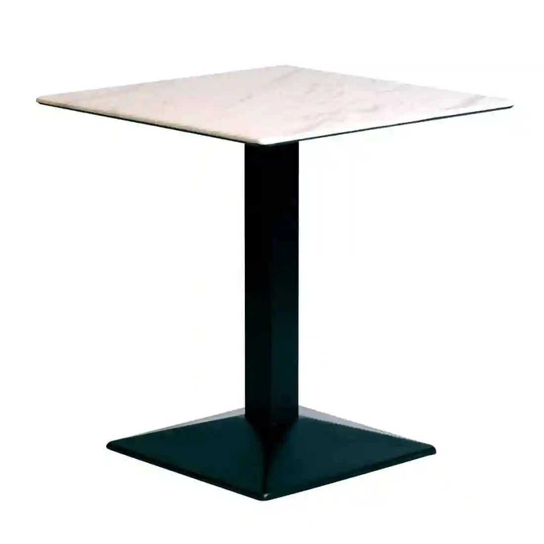 Turin Metal Base 600mm Square Dining Table with Laminate Top in Marble - Image 2
