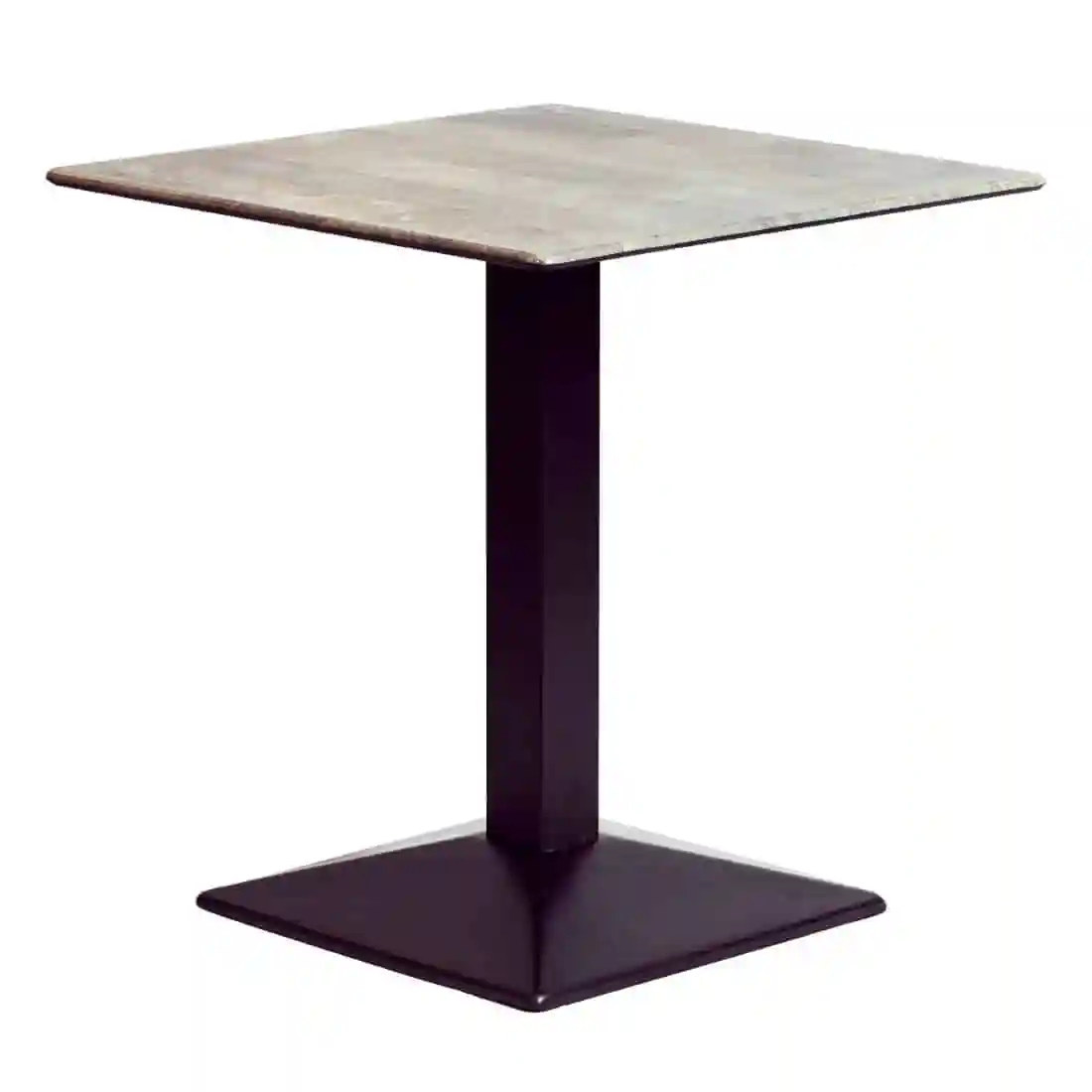Turin Metal Base 600mm Square Dining Table with Laminate Top in Concrete - Image 1