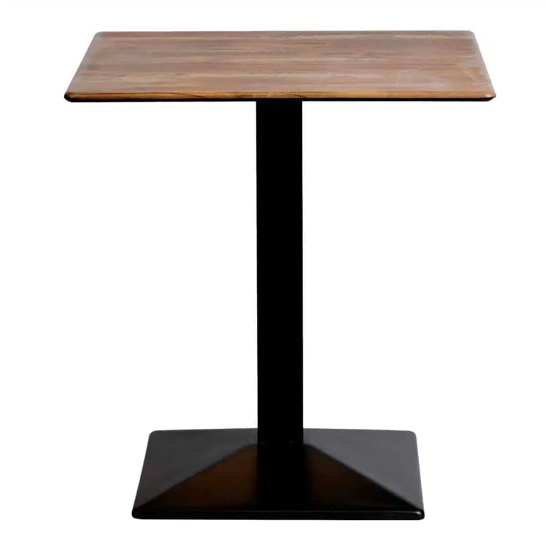 Turin Metal Base 600mm Square Dining Table w/Laminate Top in Planked Oak - Image 2