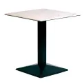 Turin Metal Base 700mm Square Dining Table with Laminate Top in Marble - Image 1