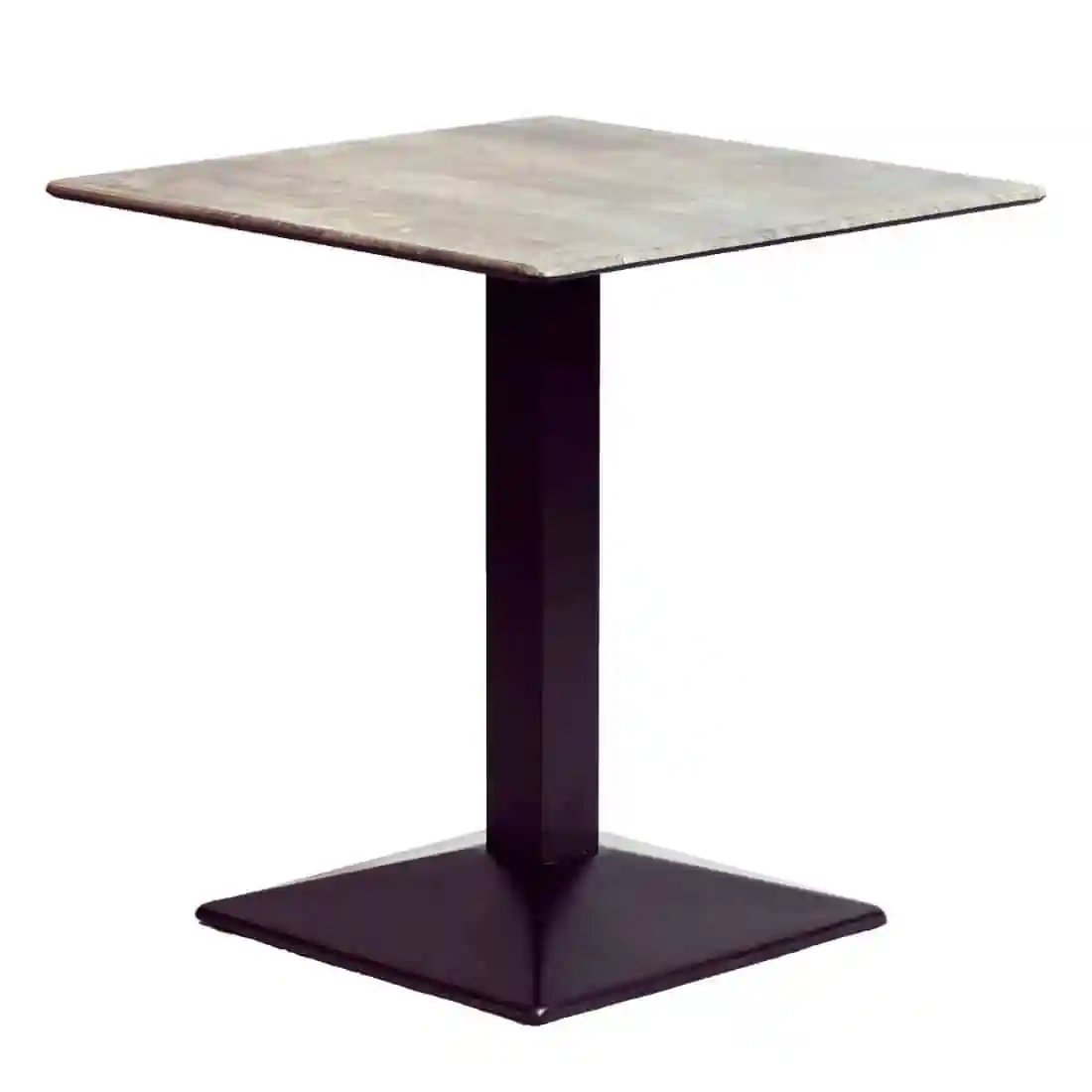 Turin Metal Base 700mm Square Dining Table with Laminate Top in Concrete - Image 1