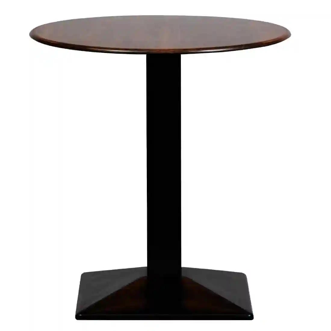Turin Metal Base 600mm Round Dining Table with Laminate Top in Walnut - Image 2
