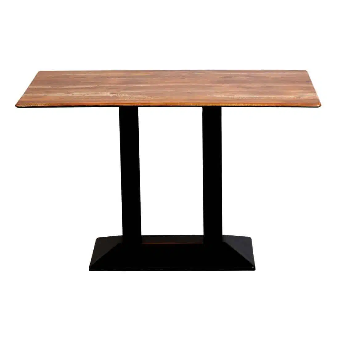 Turin Metal Base Rectangle Dining Table with Laminate Top in Planked Oak - Image 2