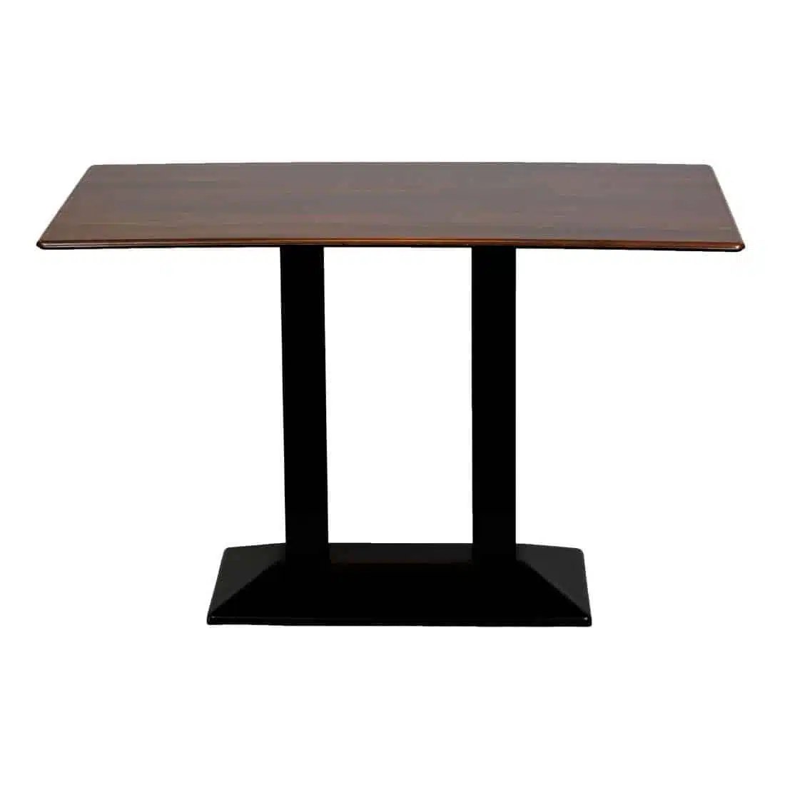 Turin Metal Base Rectangle Dining Table with Laminate Top in Walnut - Image 3