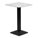 Turin Metal Base 600mm Square Poseur Table with Laminate Top in Marble - Image 1