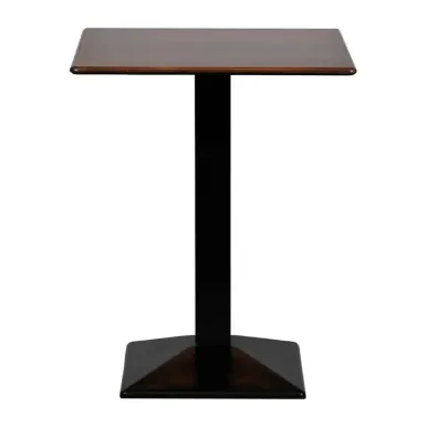 Turin Metal Base 600mm Square Poseur Table with Laminate Top in Walnut