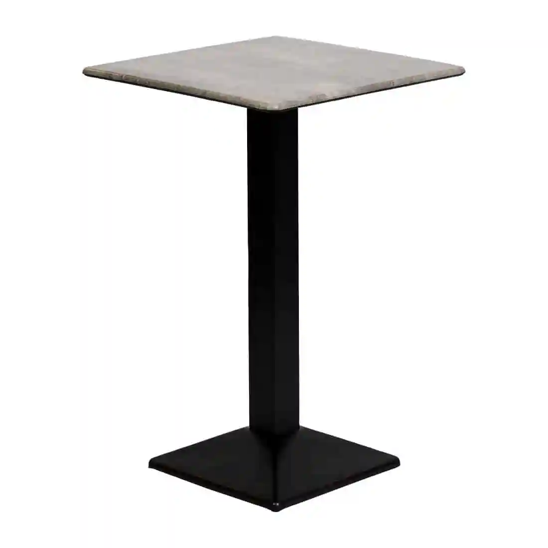Turin Metal Base 700mm Square Poseur Table with Laminate Top in Concrete - Image 3