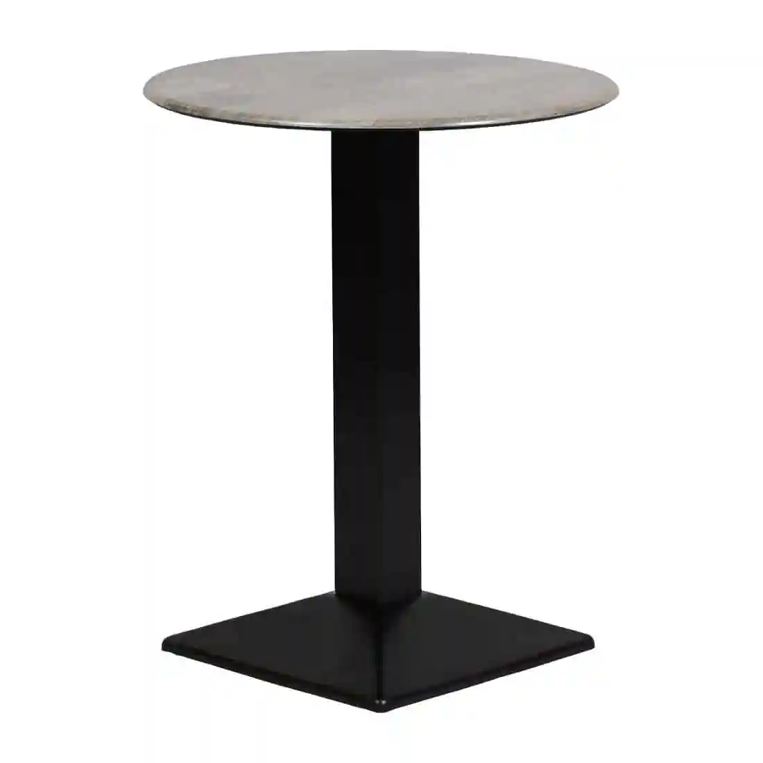 Turin Metal Base 600mm Round Poseur Table with Laminate Top in Concrete - Image 2