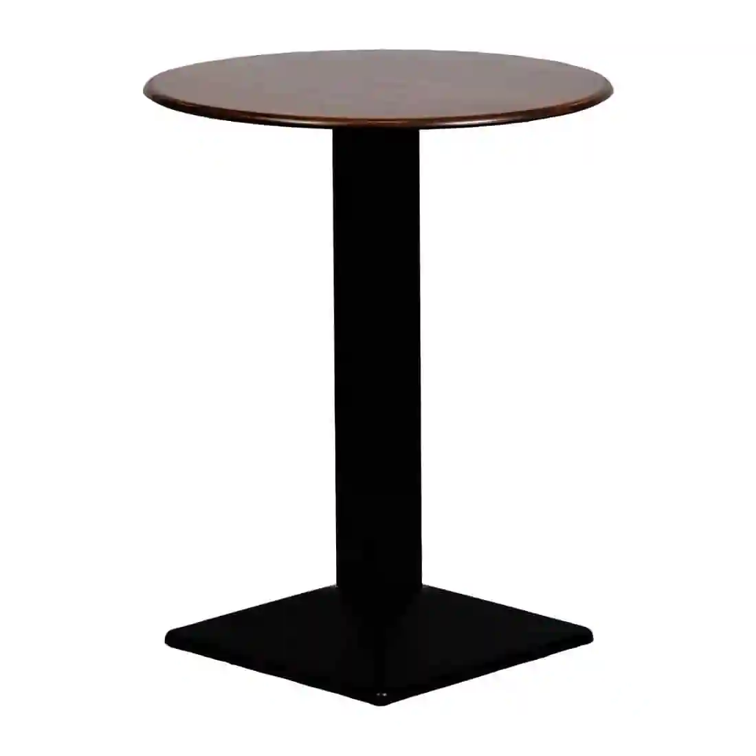Turin Metal Base 600mm Round Poseur Table with Laminate Top in Walnut - Image 3