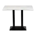 Turin Metal Base Rectangle Poseur Table with Laminate Top in Marble - Image 1