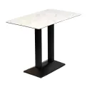 Turin Metal Base Rectangle Poseur Table with Laminate Top in Marble - Image 2