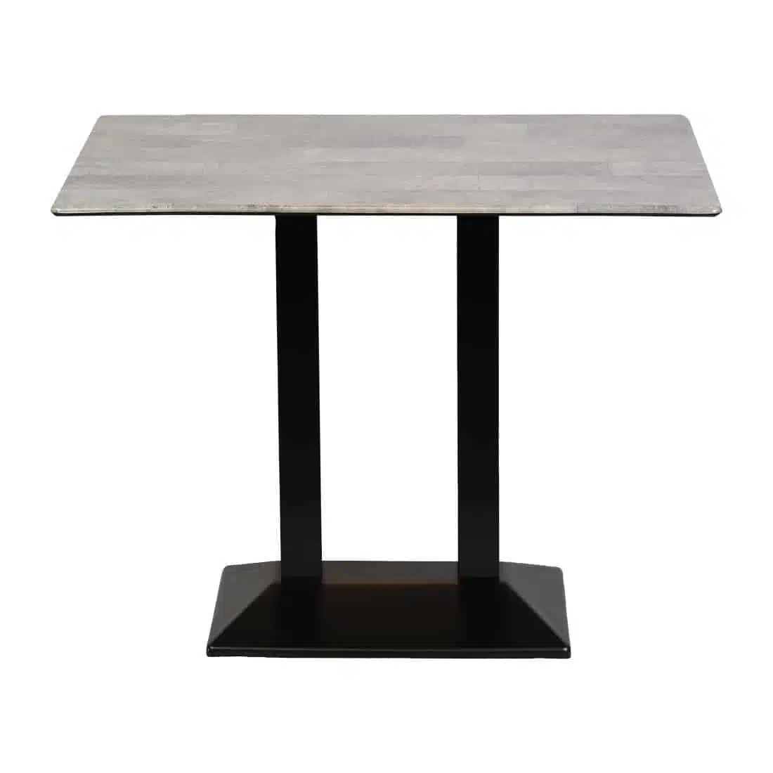 Turin Metal Base Rectangle Poseur Table with Laminate Top in Concrete - Image 1