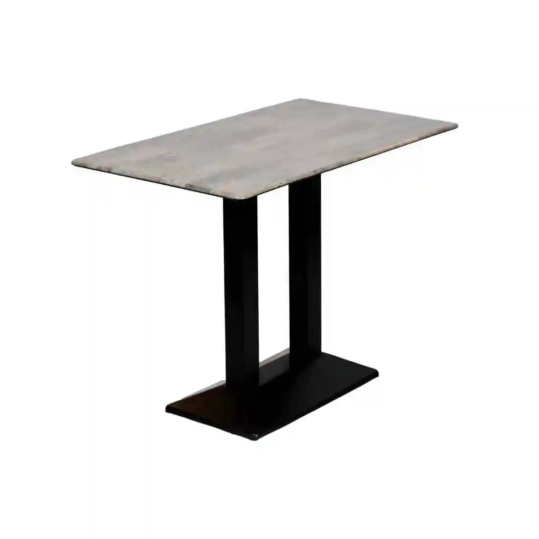 Turin Metal Base Rectangle Poseur Table with Laminate Top in Concrete - Image 2