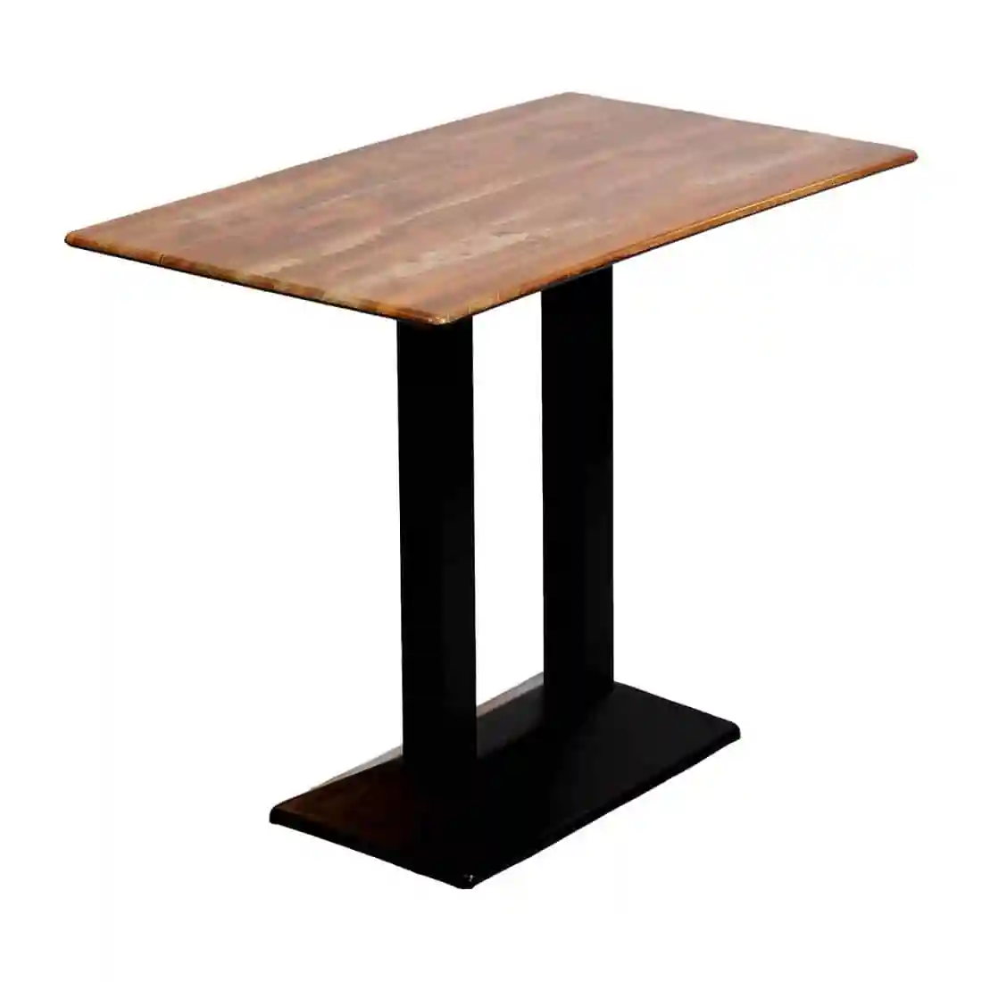 Turin Metal Base Rectangle Poseur Table with Laminate Top in Planked Oak - Image 2
