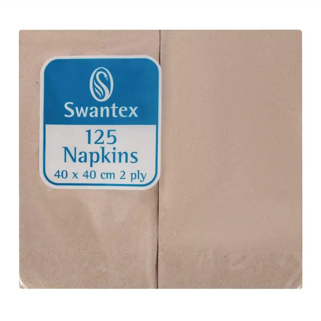 Swantex Recycled Dinner Napkin Kraft 40x40cm 2ply 1/8 Fold (Pack of 2000) - Image 1