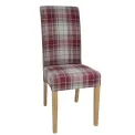 Bolero Austin Dining Chairs Wine Tartan (Pack of 2) - Image 1