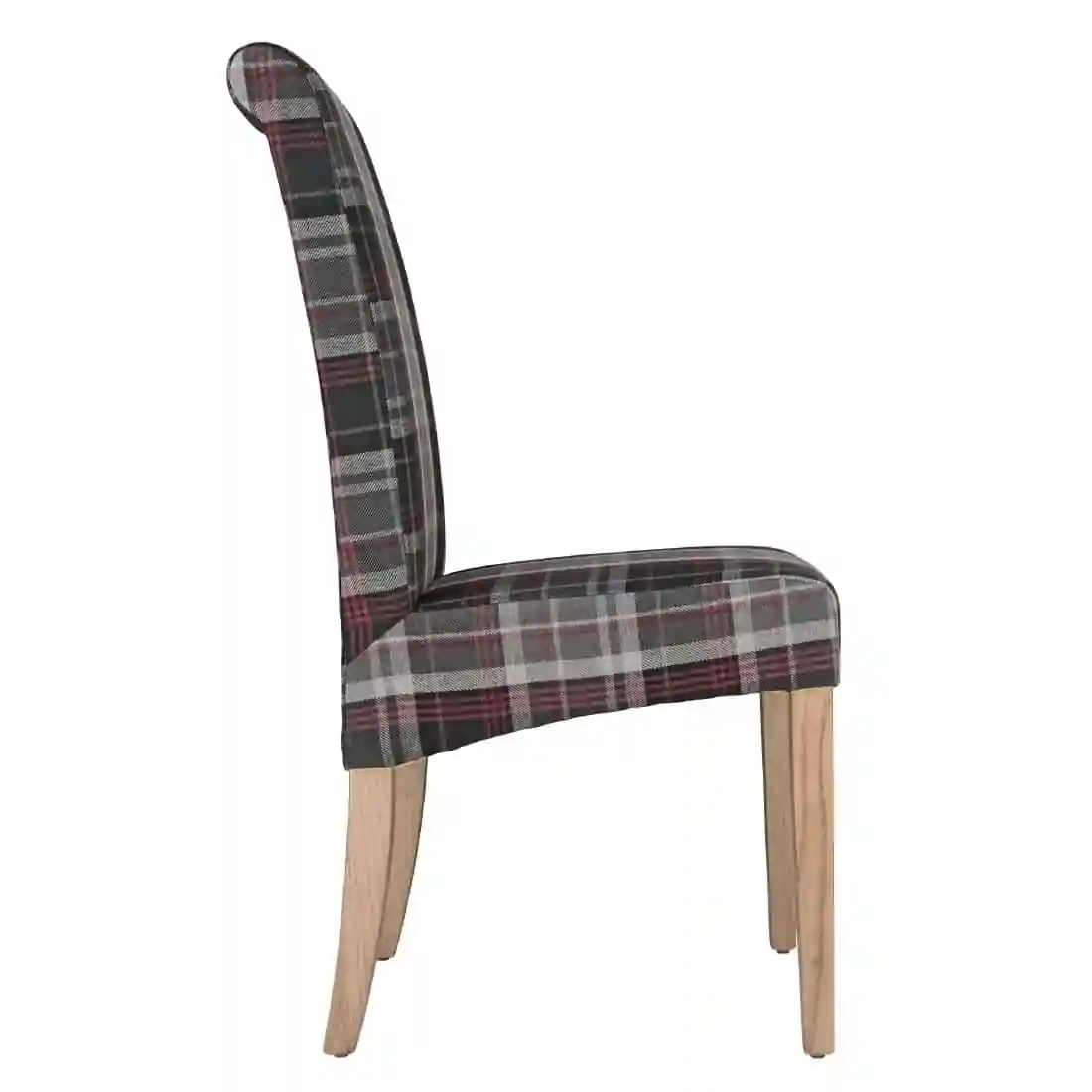 Bolero Austin Dining Chairs Grey Tartan (Pack of 2) - Image 2
