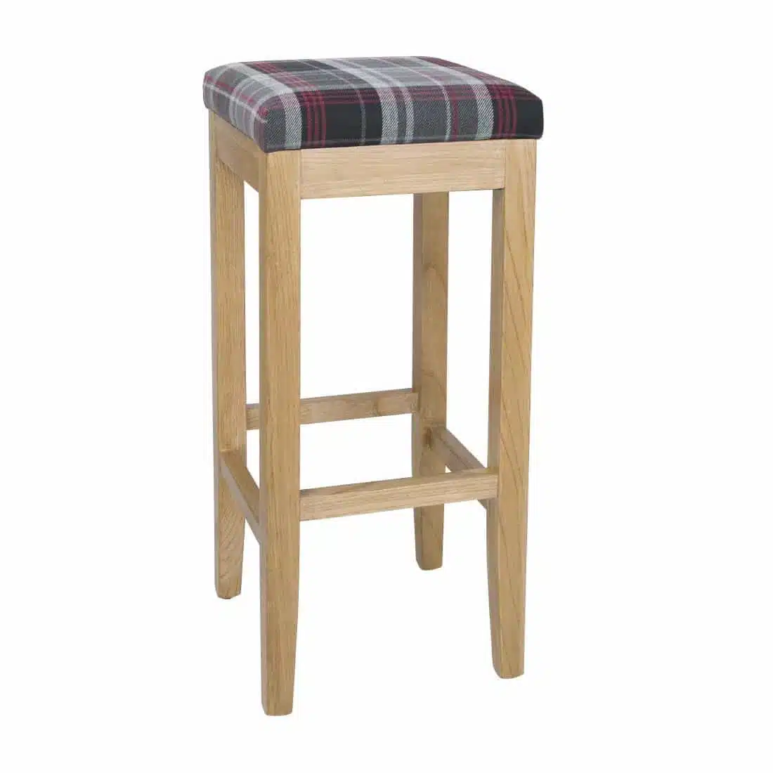 Bolero Austin High Stool Grey Tartan (Single) - Image 1