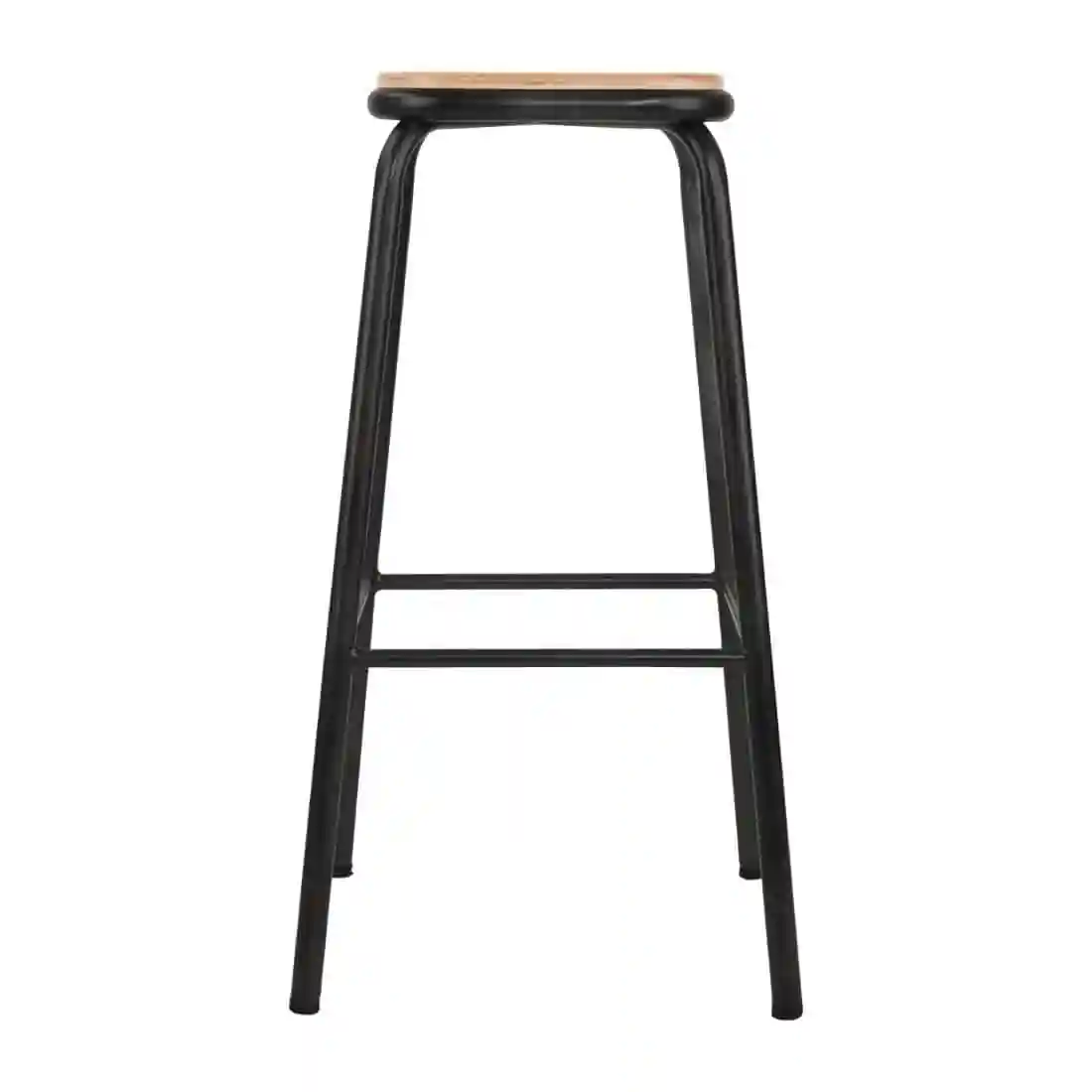 Bolero Cantina High Stools with Wooden Seat Pad Black (Pack of 4) - Image 4