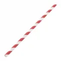 Fiesta Compostable Paper Straws Red Stripes (Pack of 250) - Image 1