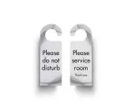 Black & White Do Not Disturb / Please Service Room Door Hangers - Image 1