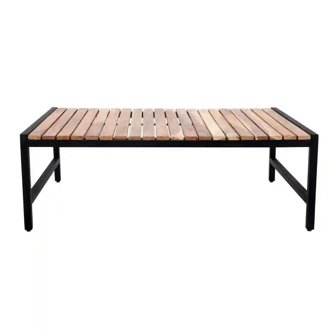 Bolero Steel and Acacia Low Coffee Table 1200x800mm - Image 3