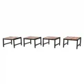 Bolero Steel and Acacia Low Bar Stools (Pack of 4) - Image 3